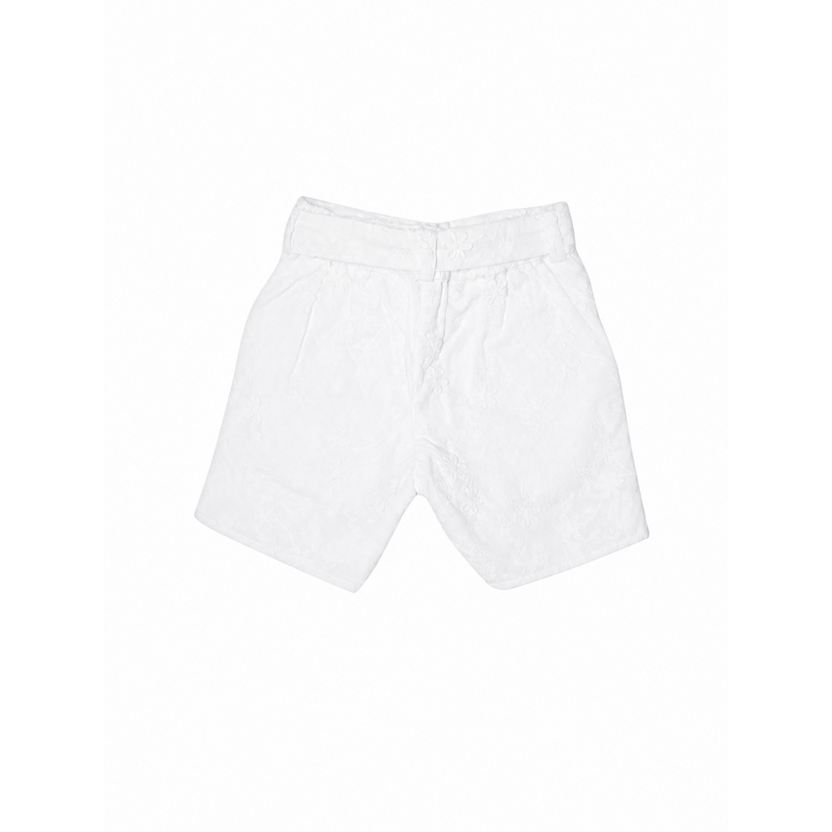 Girls Short "Snow White" (Cotton Broderie with 3D Flower)