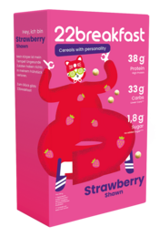Strawberry-flavored granola cereal with 22g of whole grains per serving.