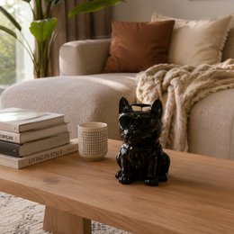 Verbrande keramy boubou zwarte boubou parfum - gelakte keramische dieren - stichtende diffuser geurende wassen, etherische oliën, geuren - decoratief idee