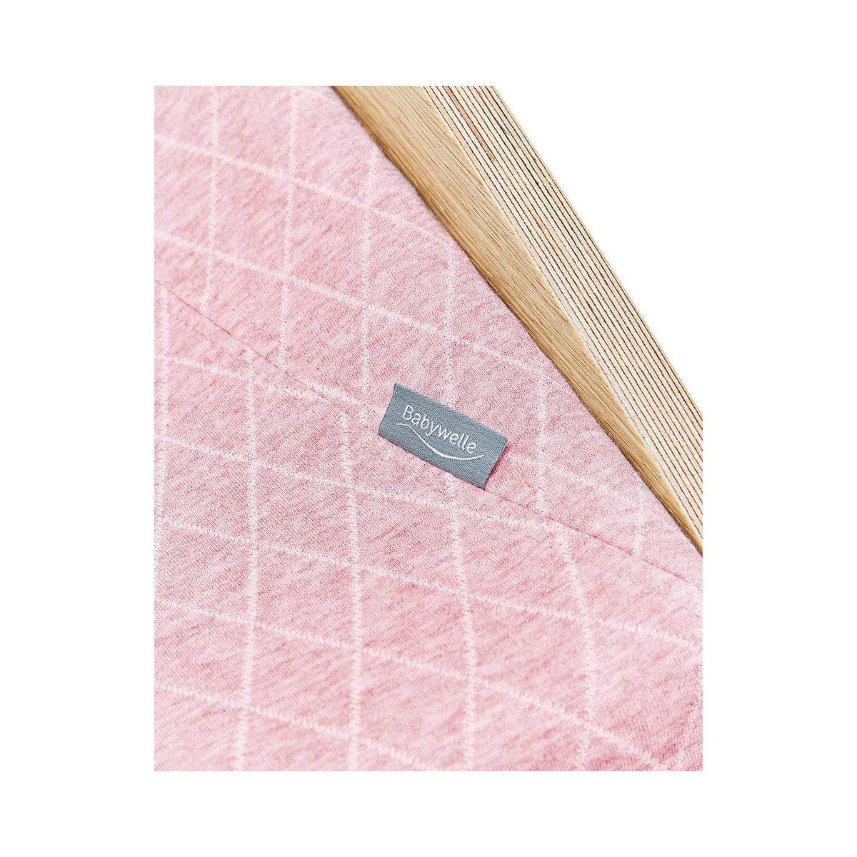 Baby bouncer oak, fabric pink
