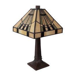 Tiffany table lamp 23x23x38 cm beige glass desk lamp