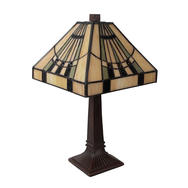 Tiffany table lamp 23x23x38 cm beige glass desk lamp