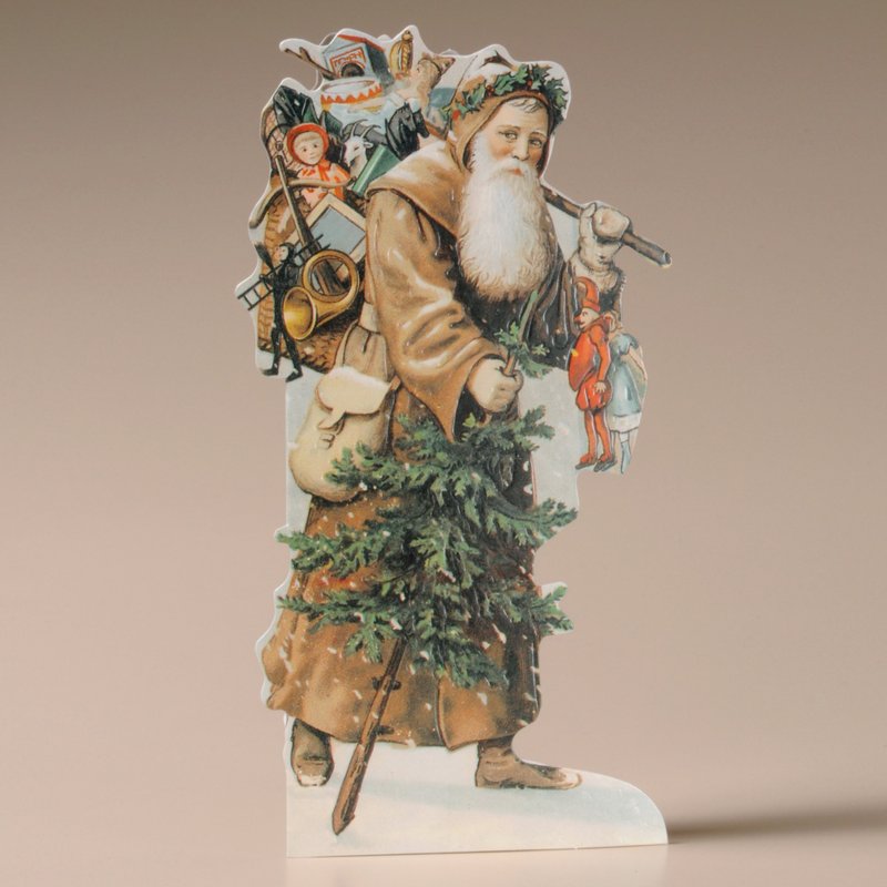 Mamelok CDC93056 Papá Noel, Árbol y Juguetes Tarjeta de Navidad Nostálgica