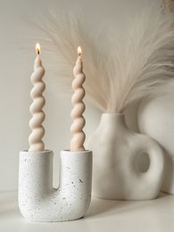 Swirl Taper | Gedraaide Kaars | Handgemaakt | Sojawas | Woondecoratie | Modern | Luxe | Esthetisch