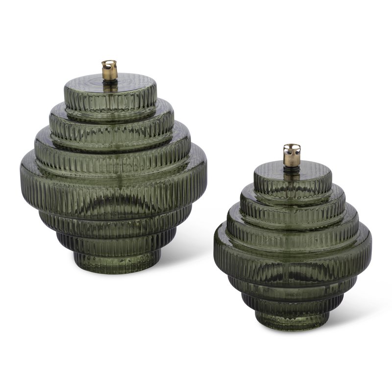Olielamp Twin green brass L