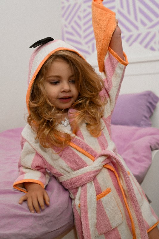 Set di 2 salviette per neonati in spugna di cotone Mandarine