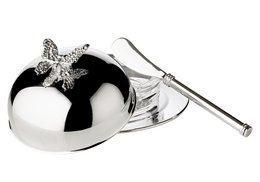 EDZARD EDZARD Butter bell Butterfly, with glass bowl and lid, elegantly silver-plated, ø 14 cm, with Butterme