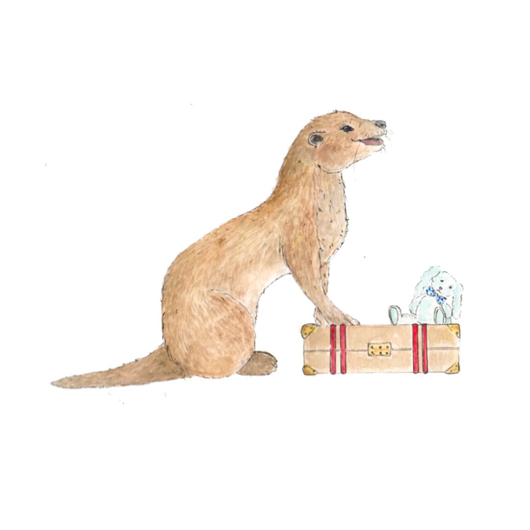 Livre éducatif interactif pour enfant cadeau d'anniversaire création sur mesure la valise de petite loutre