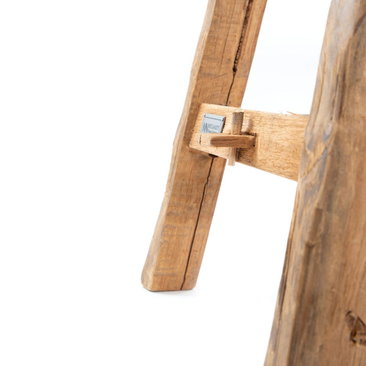 Tabouret vintage teck récupéré 50 cm
