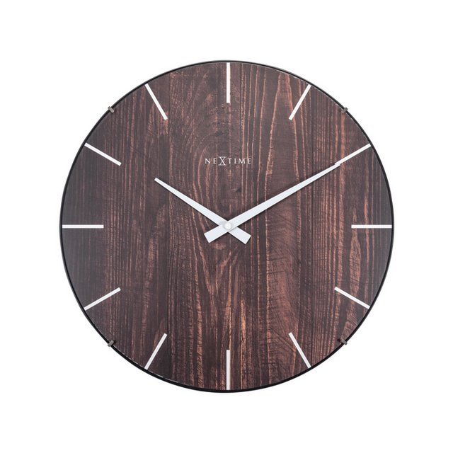 Horloge murale NeXtime Edge Wood Dome 35 cm marron
