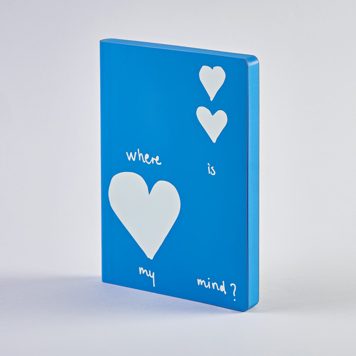 Where Is My Mind - Graphic L | Notebook A5+ | Dotted Journal | 3,5mm dots | 256 numbered pages | 120g Premium-Paper | recycled leather blue | sustaibably produced in Germany chland