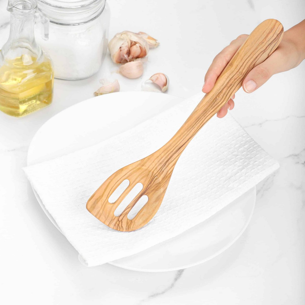 Olive Wood Slotted Cooking Spoon