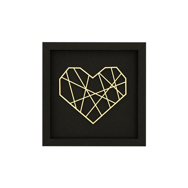 Imán de letras de madera con marco de corazón