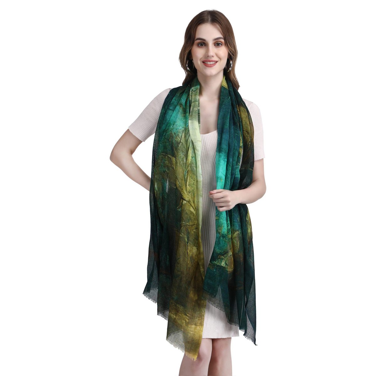 Digital Print Stole of Fine Wool – Fairtrade & Sustainable 3