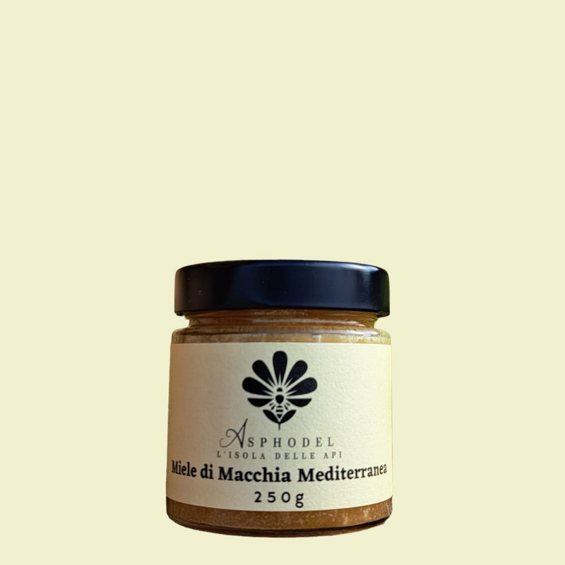 Vild middelhavsbuskhonning - 100 % sardinsk råhonning - naturlig - 250 g