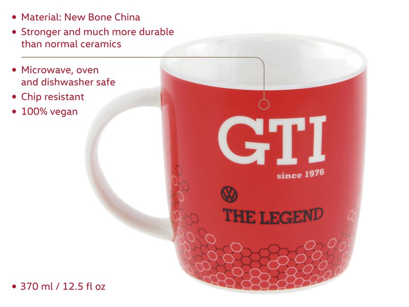 Volkswagen VW GTI Coffee Mug 370ml - GTI The Legend/Red