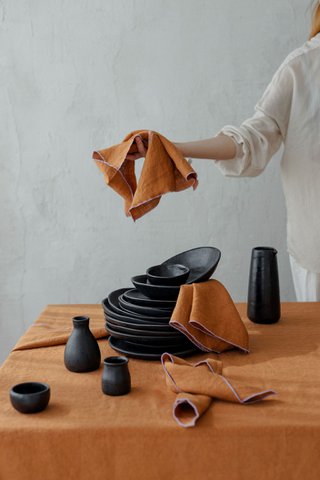 Servietten Clay & Lila -Kontrastdetail (2 -