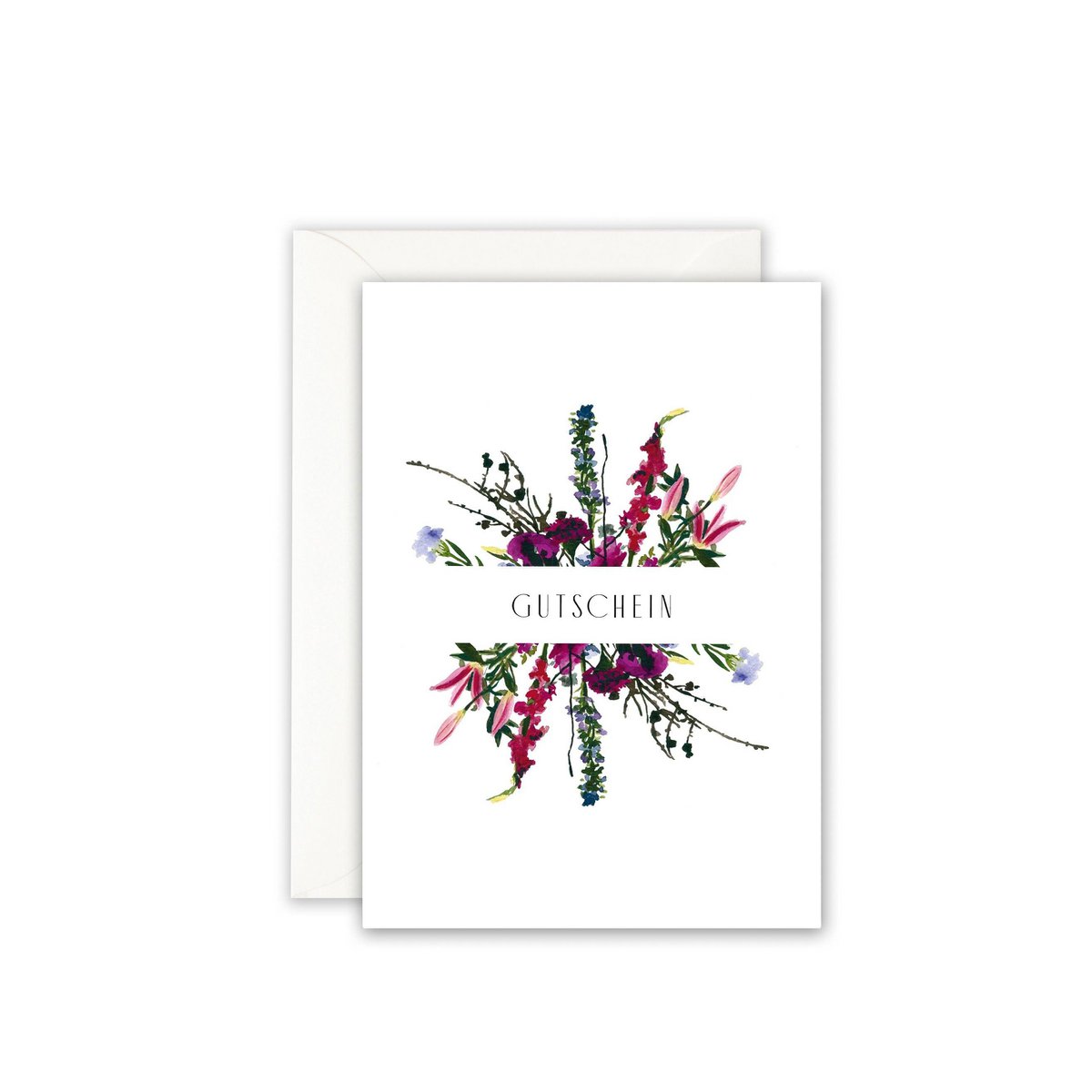 Wenskaartbon | Violette bloemen