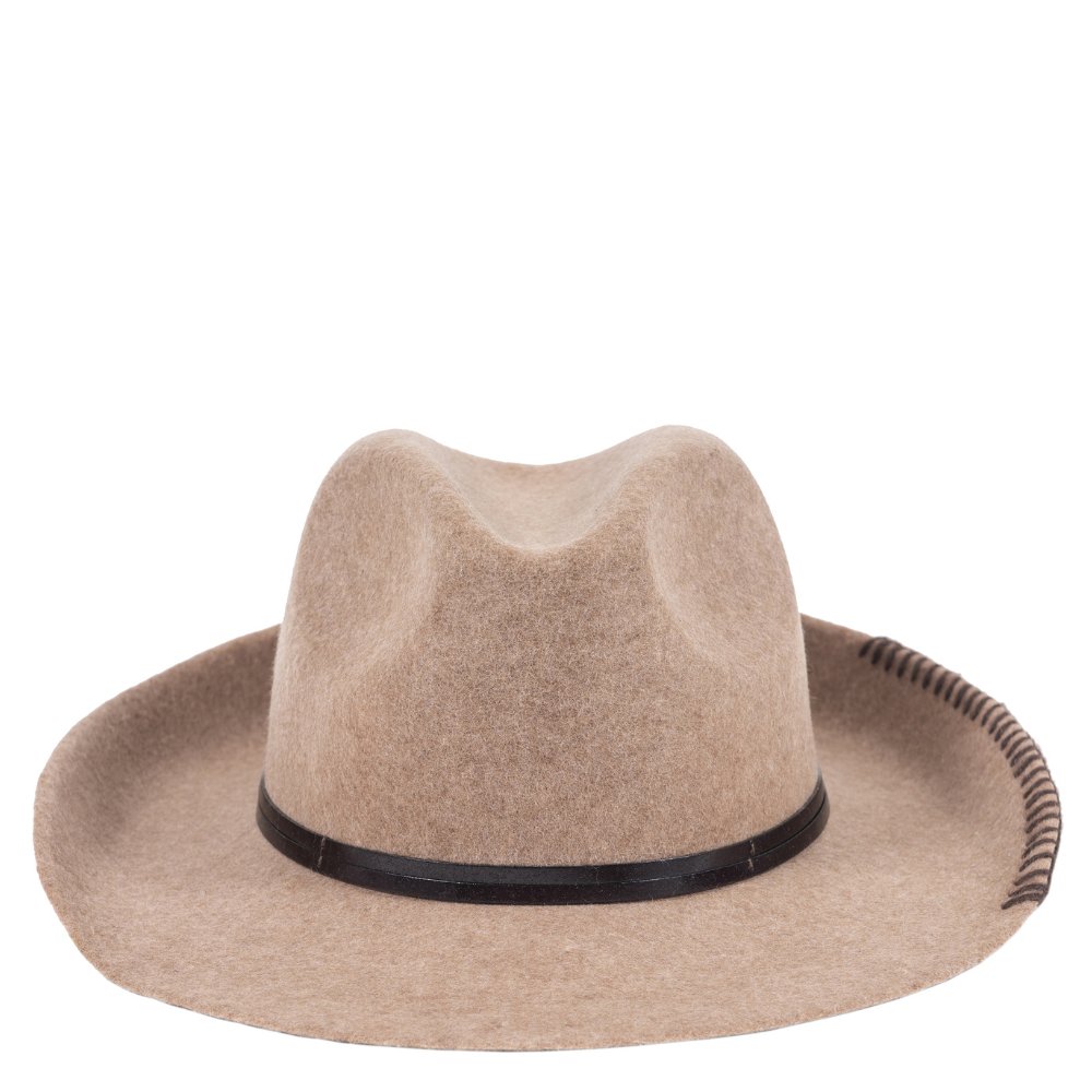 FELT HAT - leather and knit bond, unsewn edge