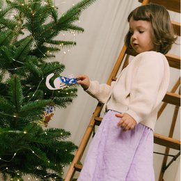 Incantevole decorazione da appendere all'albero di Natale con gatto rosa