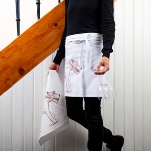 Apron white with terrier