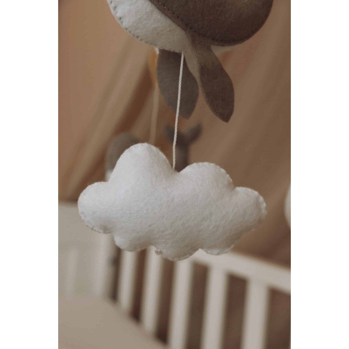 Handgemaakte Kleine Walvissen Muziekmobiel - Boxmobiel - Baby mobile - mobile wickeltisch
