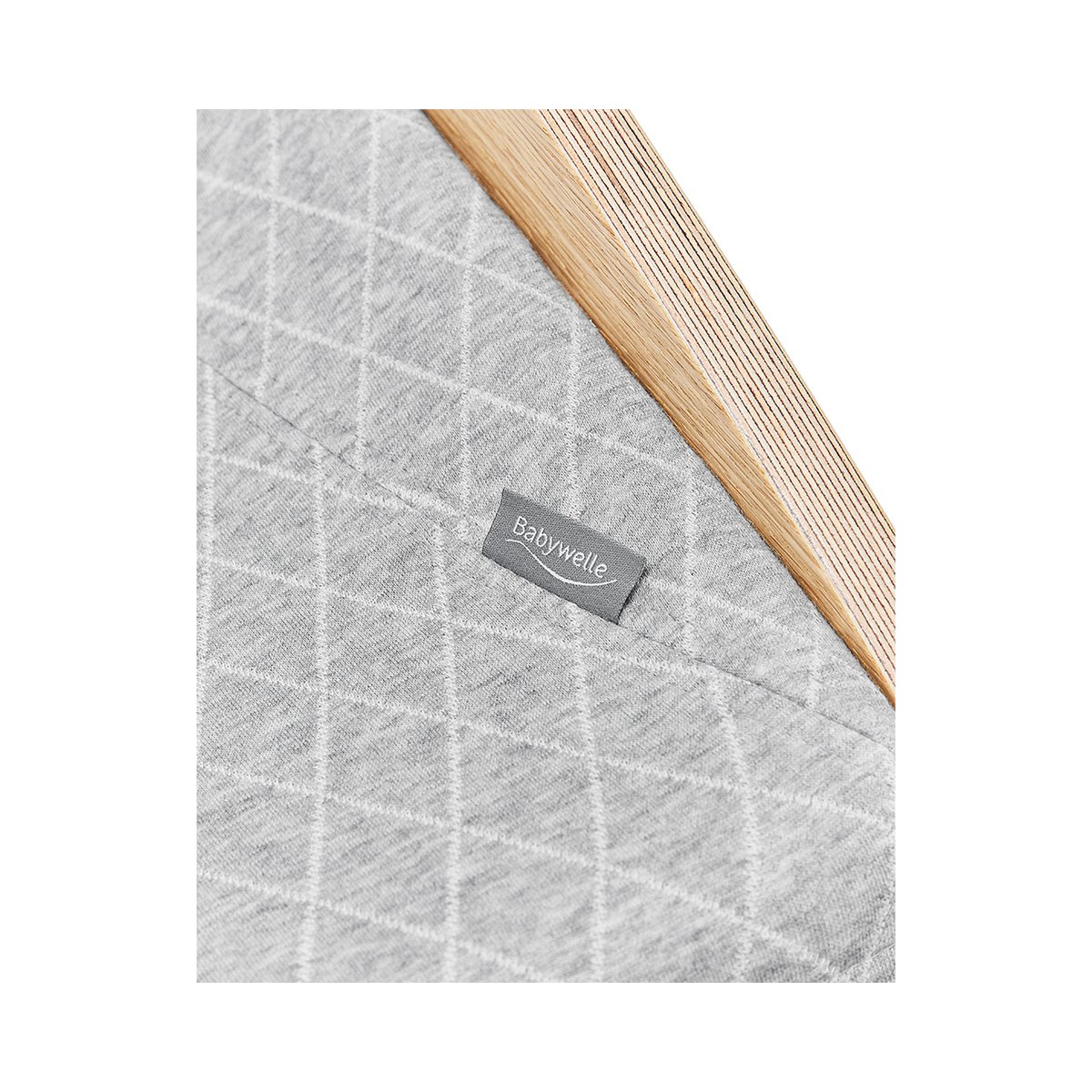 Baby bouncer "Babywelle" oak, fabric grey