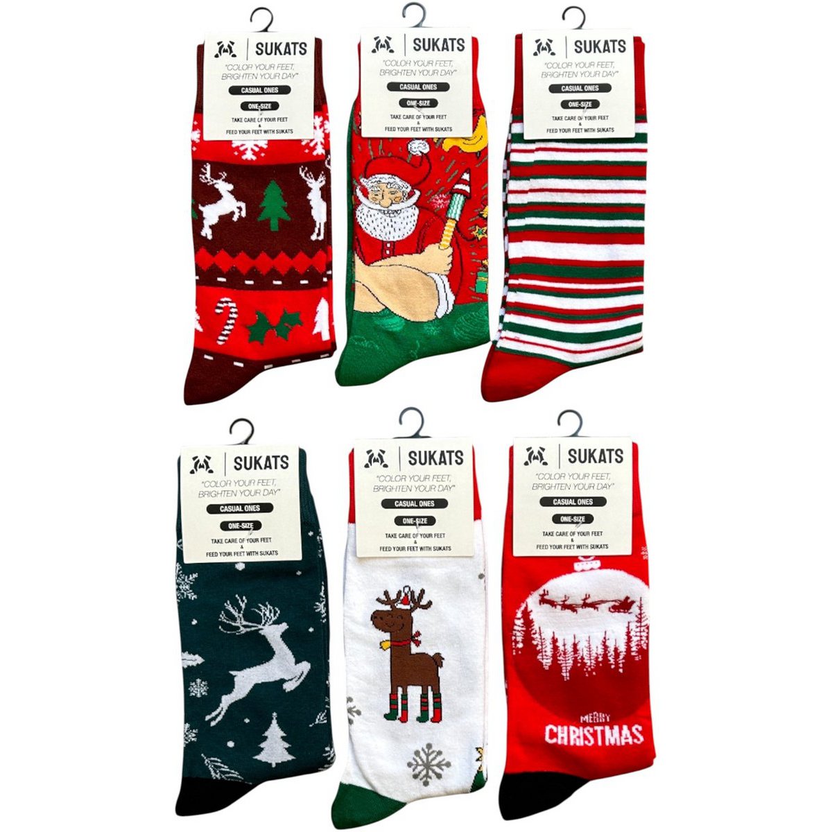 One-size Kerst C 6 paar