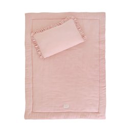 Musselin -Bettwäsche mit Füllrüschen rosa