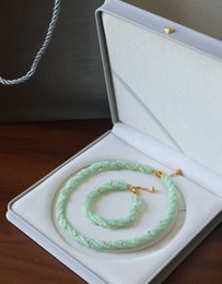 Lucky Jade Flettet Halskæde & Armbånd Sæt