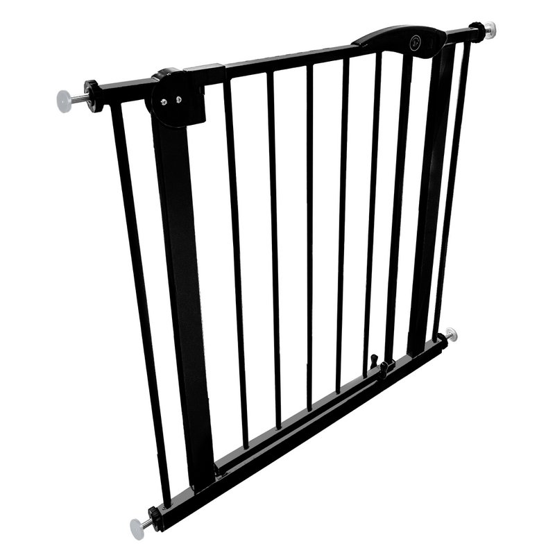 Liefjes & Co Cancelletto per scale senza foratura - Da 75 a 95 cm - Cancelletti di sicurezza - Cancelletto per bambini - Montaggio a morsetto - Nero - Bianco