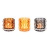 Windlicht aus Glas Schwarz, Braun, Bernstein 3-fach, (B/H/T) 7x7x7cm