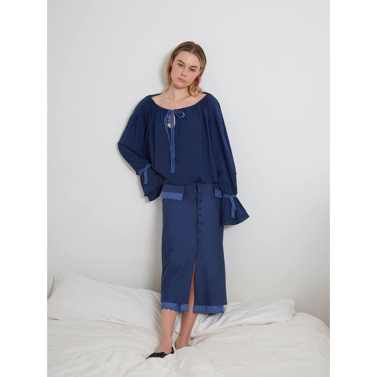 Kleine blaue Bluse