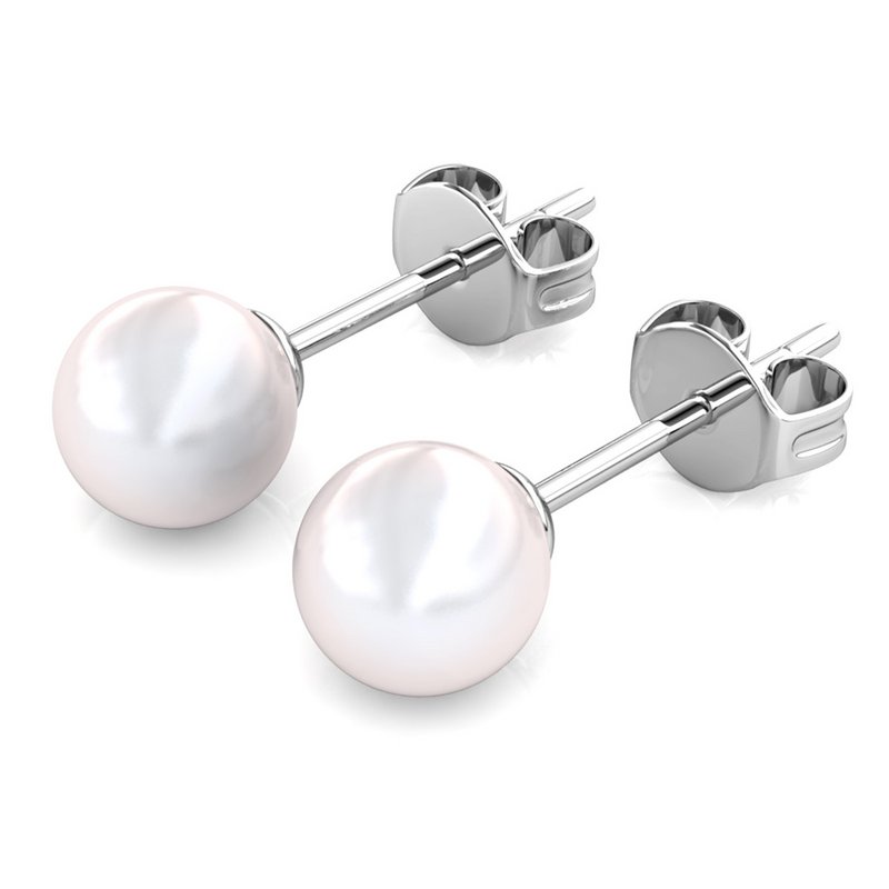 Vollmond-Perlenohrringe – Silber und Kristall