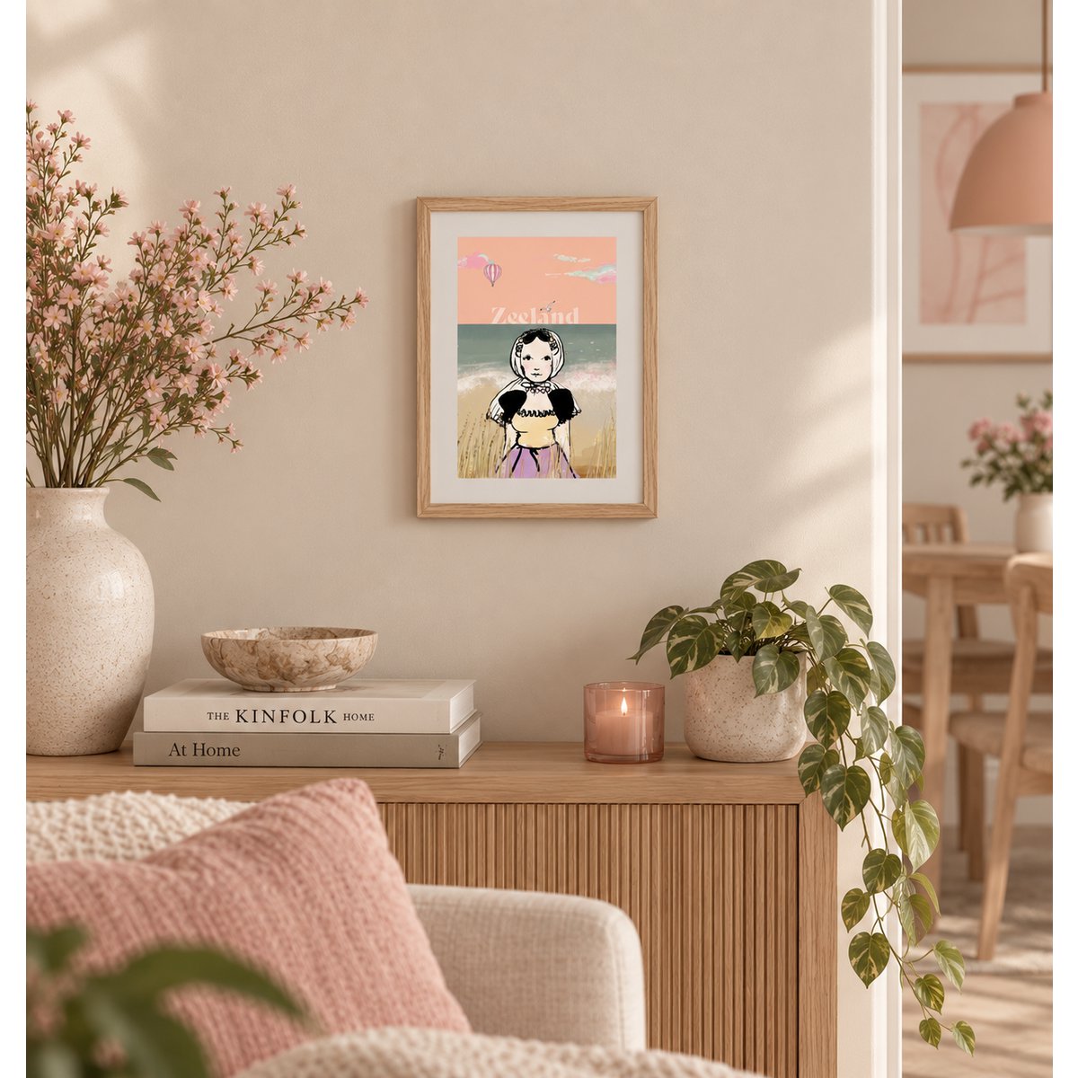 Zeeland souvenir - Poster A4 - Zeeland - Zeeland Girl - beach