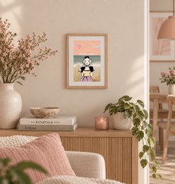 Zeeland souvenir - Poster A4 - Zeeland - Zeeland Girl - beach