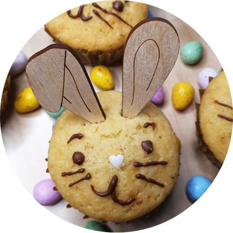 Ostern-Kuchenausstecher aus Holz - 12 Stück in 1 Set