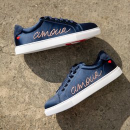 Simone Satin Amour-Bleu Marine