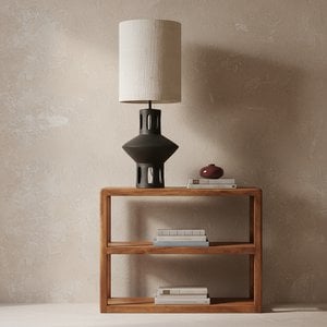 Bullnose mango wood storage rack 3 shelves - 100x38x90 cm