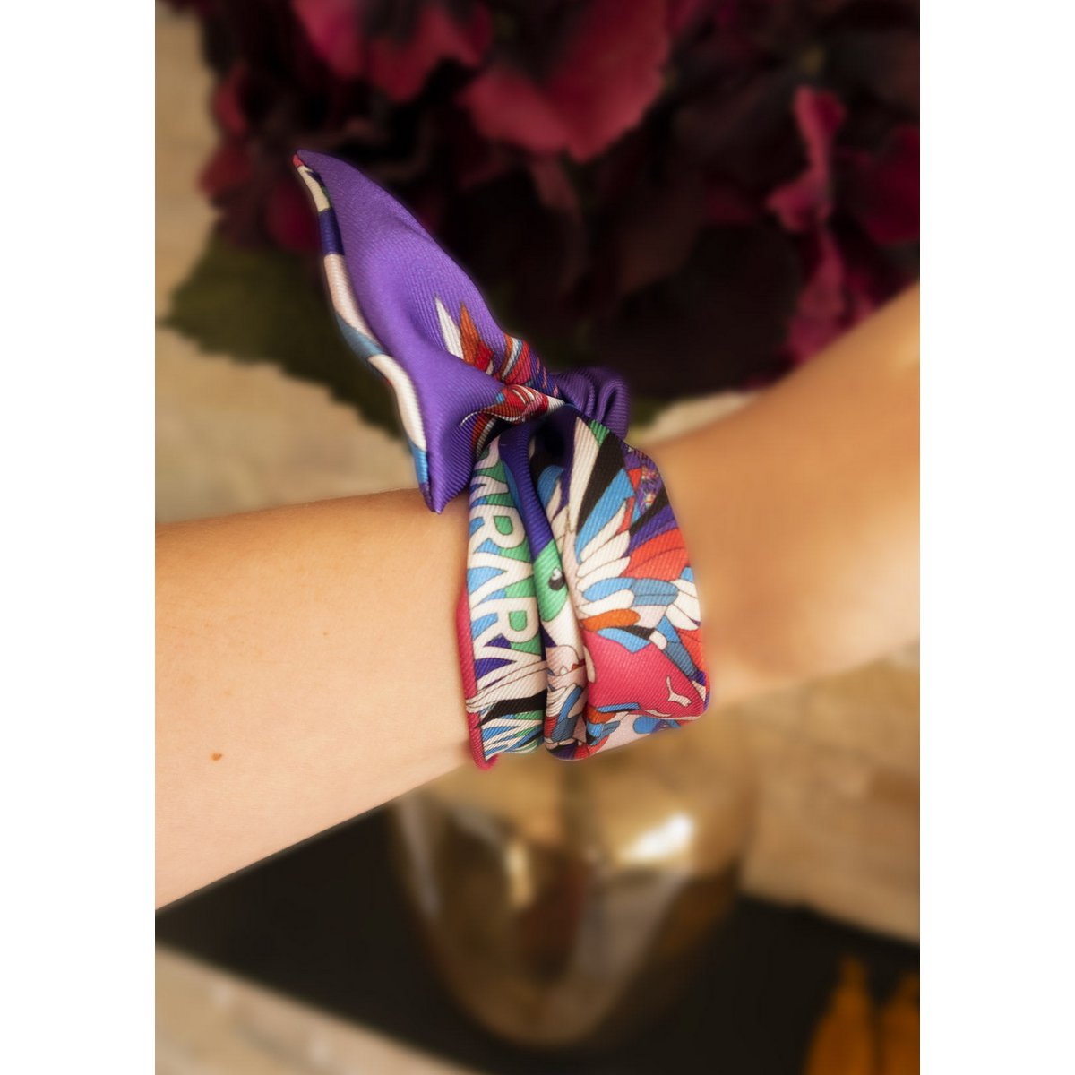 Foulard ruban Virginie Riou "Le petit colibri"