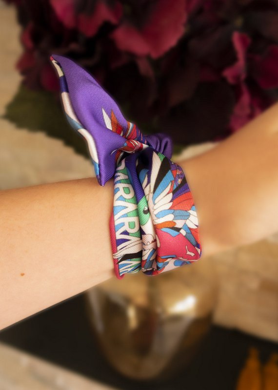 Foulard ruban Virginie Riou "Le petit colibri"