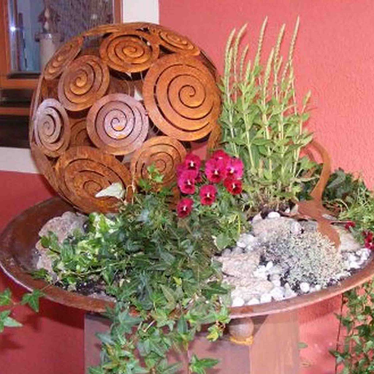 Filigree decorative ball | Patina garden decoration ball