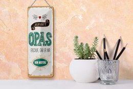 Blechschild Spruch 27x10 cm Als Gott Opas erschuf, gab er mir den Besten Schild