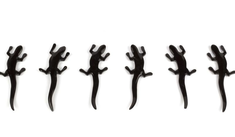 Lot de 6 porte-couteaux lézard en corne noire unie