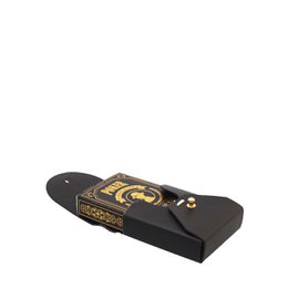 Black imitation leather case for poker game, measures 6x3x9cm.