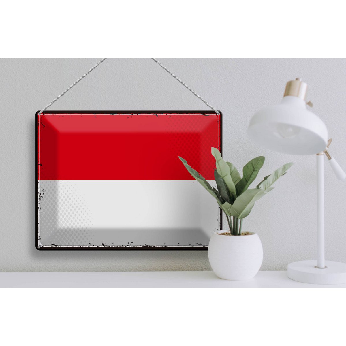 Tin Sign Flag Indonesia 40x30cm Retro Flag Indonesia