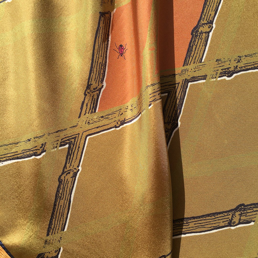 BAMBUS Jedwabny szal 90cm Khaki