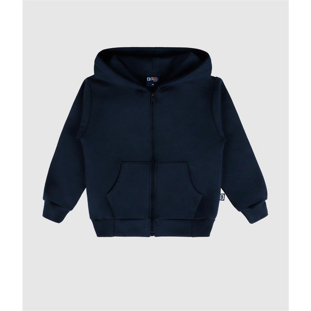 Basic, børstet fleece-jakke med lynlås