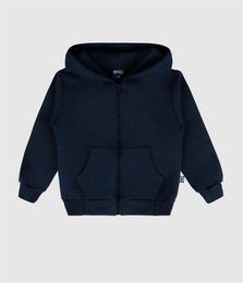 Basic, børstet fleece-jakke med lynlås