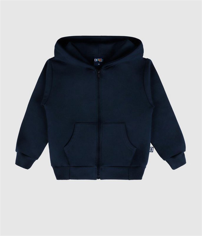 Basic, børstet fleece-jakke med lynlås